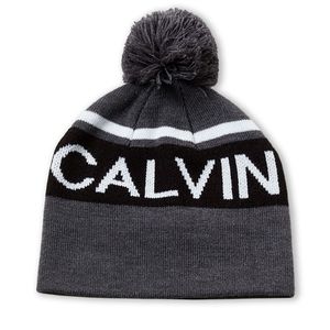 Calvin Klein logo jacquard beanie with a pom pom